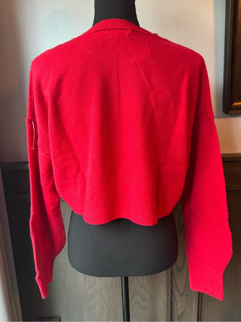 wild fable Bright Red Cropped Crewneck Sweater - Picture 3 of 7